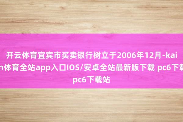 开云体育宜宾市买卖银行树立于2006年12月-kaiyun体育全站app入口IOS/安卓全站最新版下载 pc6下载站