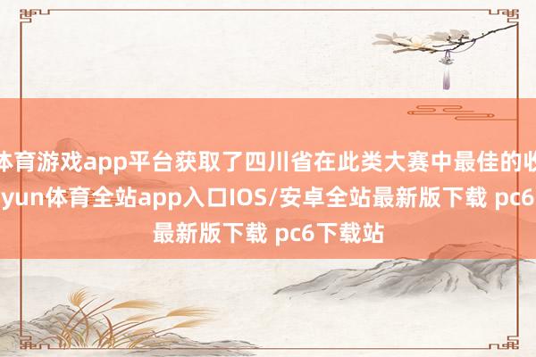 体育游戏app平台获取了四川省在此类大赛中最佳的收获-kaiyun体育全站app入口IOS/安卓全站最新版下载 pc6下载站