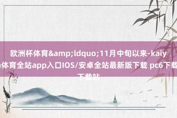 欧洲杯体育&ldquo;11月中旬以来-kaiyun体育全站app入口IOS/安卓全站最新版下载 pc6下载站