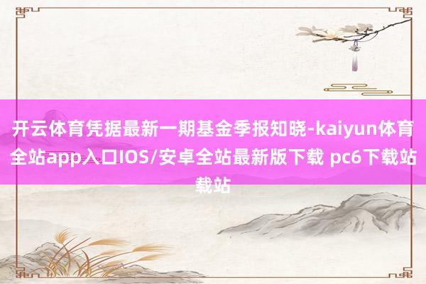 开云体育凭据最新一期基金季报知晓-kaiyun体育全站app入口IOS/安卓全站最新版下载 pc6下载站