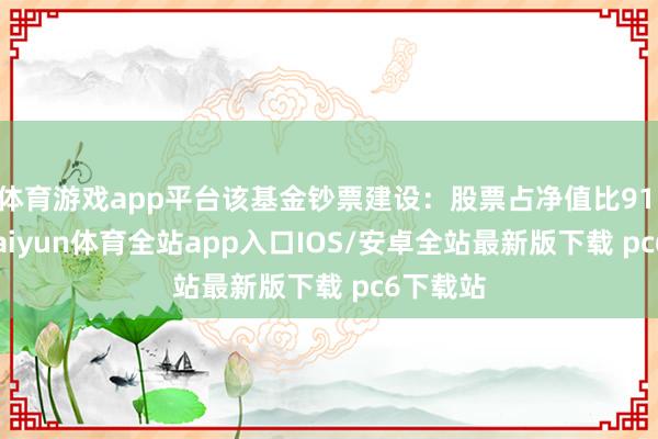 体育游戏app平台该基金钞票建设：股票占净值比91.03%-kaiyun体育全站app入口IOS/安卓全站最新版下载 pc6下载站