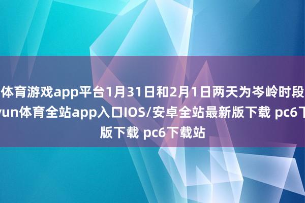 体育游戏app平台1月31日和2月1日两天为岑岭时段-kaiyun体育全站app入口IOS/安卓全站最新版下载 pc6下载站