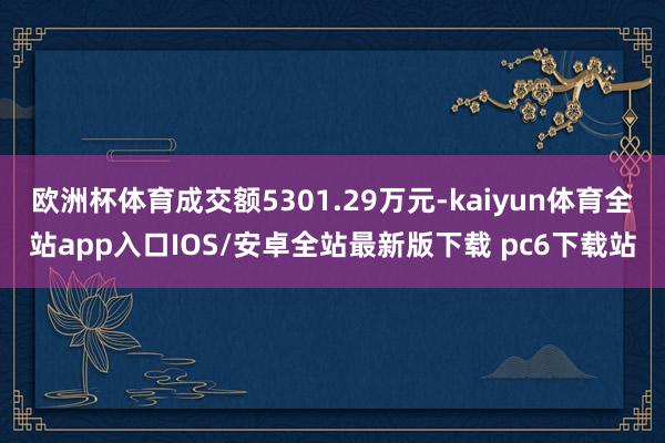 欧洲杯体育成交额5301.29万元-kaiyun体育全站app入口IOS/安卓全站最新版下载 pc6下载站