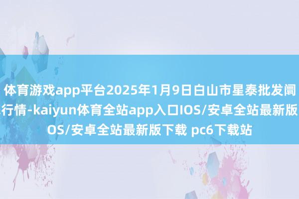 体育游戏app平台2025年1月9日白山市星泰批发阛阓有限公司价钱行情-kaiyun体育全站app入口IOS/安卓全站最新版下载 pc6下载站