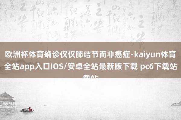 欧洲杯体育确诊仅仅肺结节而非癌症-kaiyun体育全站app入口IOS/安卓全站最新版下载 pc6下载站