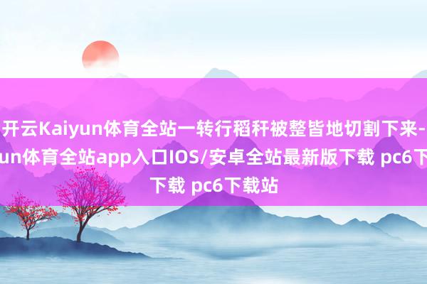 开云Kaiyun体育全站一转行稻秆被整皆地切割下来-kaiyun体育全站app入口IOS/安卓全站最新版下载 pc6下载站