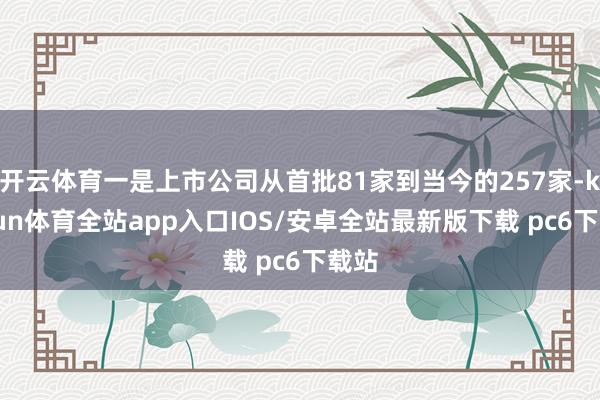 开云体育一是上市公司从首批81家到当今的257家-kaiyun体育全站app入口IOS/安卓全站最新版下载 pc6下载站