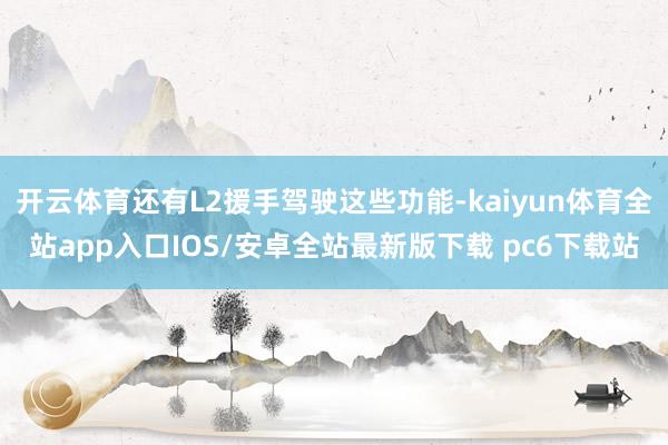开云体育还有L2援手驾驶这些功能-kaiyun体育全站app入口IOS/安卓全站最新版下载 pc6下载站