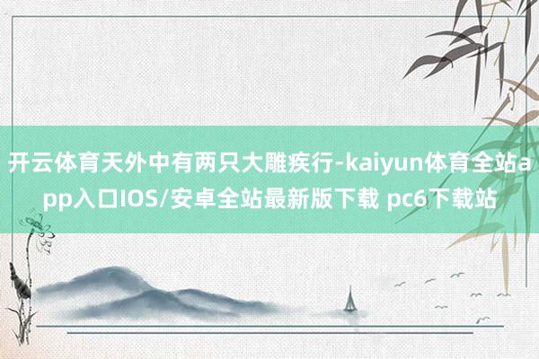 开云体育天外中有两只大雕疾行-kaiyun体育全站app入口IOS/安卓全站最新版下载 pc6下载站