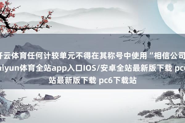 开云体育任何计较单元不得在其称号中使用“相信公司”字样-kaiyun体育全站app入口IOS/安卓全站最新版下载 pc6下载站