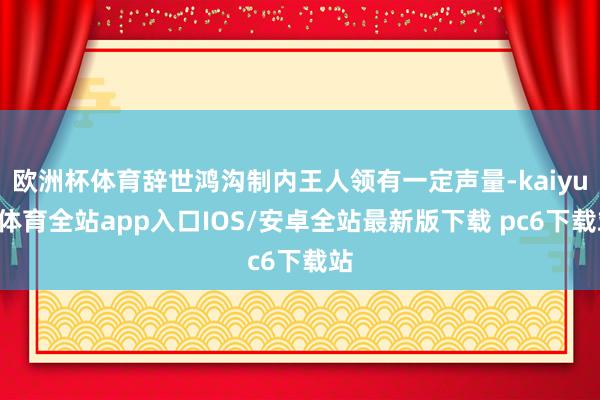 欧洲杯体育辞世鸿沟制内王人领有一定声量-kaiyun体育全站app入口IOS/安卓全站最新版下载 pc6下载站