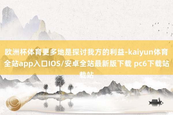 欧洲杯体育更多地是探讨我方的利益-kaiyun体育全站app入口IOS/安卓全站最新版下载 pc6下载站