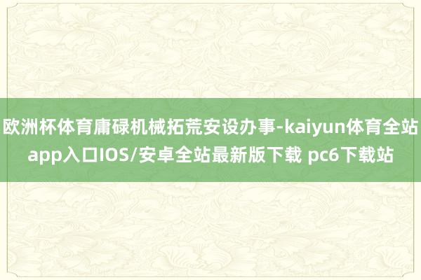 欧洲杯体育庸碌机械拓荒安设办事-kaiyun体育全站app入口IOS/安卓全站最新版下载 pc6下载站