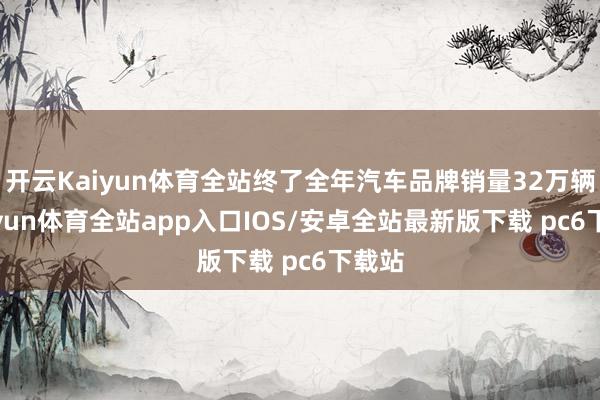 开云Kaiyun体育全站终了全年汽车品牌销量32万辆-kaiyun体育全站app入口IOS/安卓全站最新版下载 pc6下载站