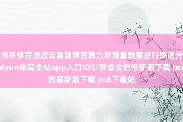 欧洲杯体育通过云霄渊博的算力对海量数据进行快速分析惩办-kaiyun体育全站app入口IOS/安卓全站最新版下载 pc6下载站