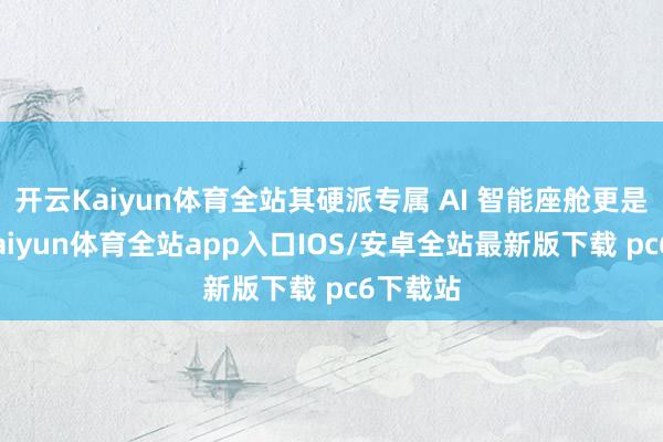开云Kaiyun体育全站其硬派专属 AI 智能座舱更是一绝-kaiyun体育全站app入口IOS/安卓全站最新版下载 pc6下载站