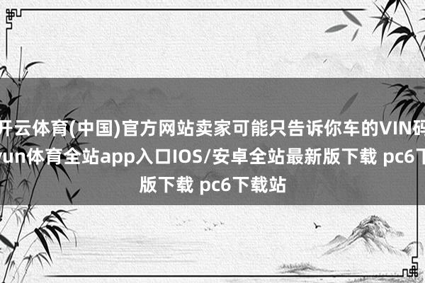 开云体育(中国)官方网站卖家可能只告诉你车的VIN码-kaiyun体育全站app入口IOS/安卓全站最新版下载 pc6下载站