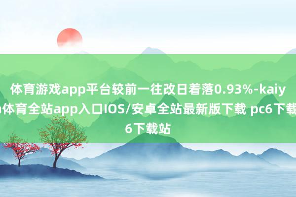 体育游戏app平台较前一往改日着落0.93%-kaiyun体育全站app入口IOS/安卓全站最新版下载 pc6下载站