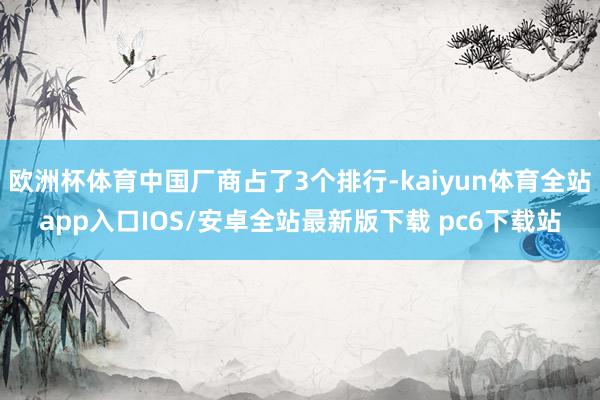 欧洲杯体育中国厂商占了3个排行-kaiyun体育全站app入口IOS/安卓全站最新版下载 pc6下载站