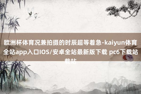 欧洲杯体育况兼拍摄的时辰超等着急-kaiyun体育全站app入口IOS/安卓全站最新版下载 pc6下载站