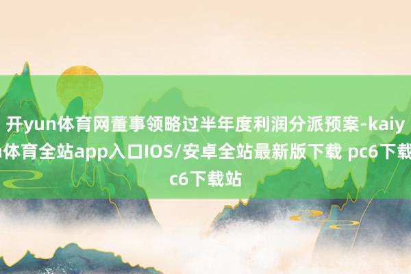 开yun体育网董事领略过半年度利润分派预案-kaiyun体育全站app入口IOS/安卓全站最新版下载 pc6下载站