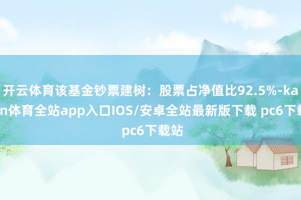 开云体育该基金钞票建树：股票占净值比92.5%-kaiyun体育全站app入口IOS/安卓全站最新版下载 pc6下载站