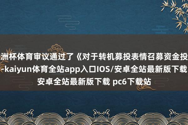 欧洲杯体育审议通过了《对于转机募投表情召募资金投资额的议案》-kaiyun体育全站app入口IOS/安卓全站最新版下载 pc6下载站