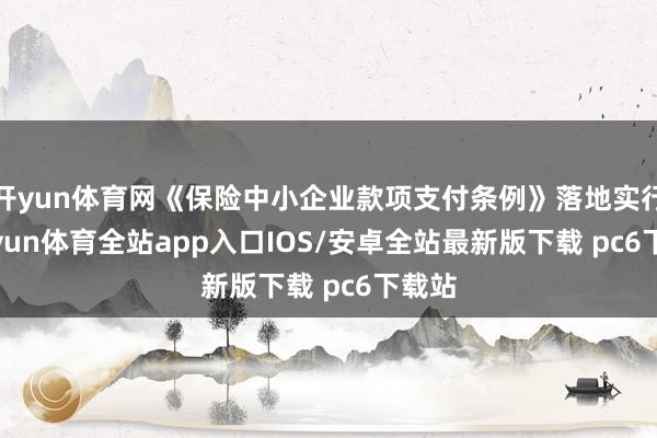 开yun体育网《保险中小企业款项支付条例》落地实行-kaiyun体育全站app入口IOS/安卓全站最新版下载 pc6下载站