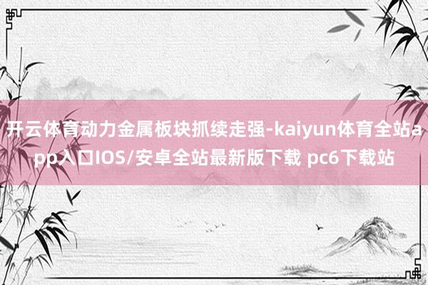 开云体育动力金属板块抓续走强-kaiyun体育全站app入口IOS/安卓全站最新版下载 pc6下载站