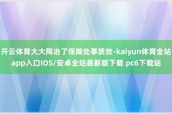 开云体育大大陶冶了保障处事质效-kaiyun体育全站app入口IOS/安卓全站最新版下载 pc6下载站