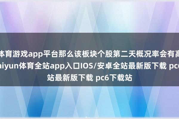 体育游戏app平台那么该板块个股第二天概况率会有高溢价-kaiyun体育全站app入口IOS/安卓全站最新版下载 pc6下载站