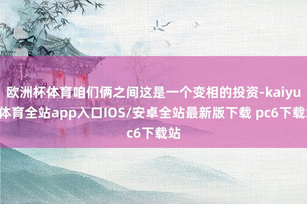 欧洲杯体育咱们俩之间这是一个变相的投资-kaiyun体育全站app入口IOS/安卓全站最新版下载 pc6下载站